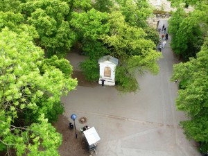 Up high in Prague last month - hello, Pat!